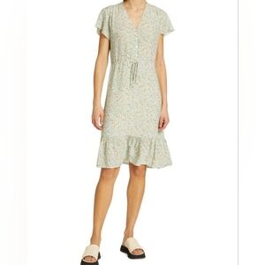 Light Blue Rails Kiki Floral Flutter Sleeve Dress - Large